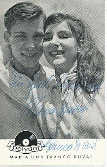 Maria und Franco Duval  Musik  Autogrammkarte original signiert 