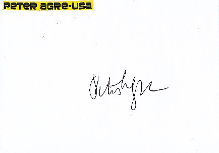 Peter Agre  Nobelpreis 2003 Chemie  Autogramm Karte original signiert 