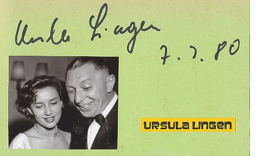 Ursula Lingen † 2014  Film &  TV Autogramm Karte original signiert 