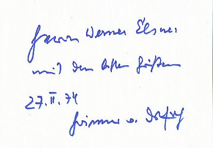 Hoimar von Ditfurth † 1989   ZDF  TV Autogramm Karte original signiert 