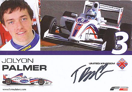 Jolyon Palmer   Formel 1 Auto Motorsport  Autogrammkarte  original signiert 