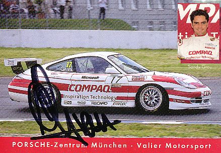 Sandy Grau  Porsche  Auto Motorsport  Autogrammkarte  original signiert 