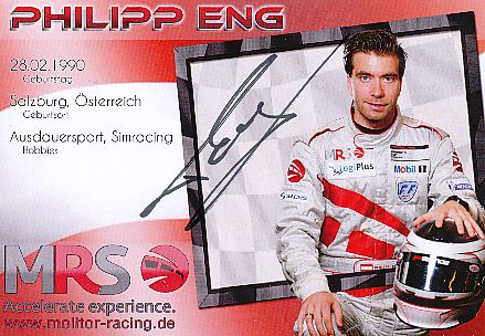 Philipp Eng   Porsche  Auto Motorsport  Autogrammkarte  original signiert 