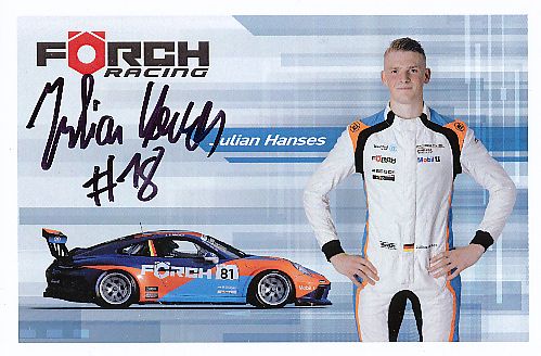 Julian Hanses  Porsche  Auto Motorsport  Autogrammkarte  original signiert 