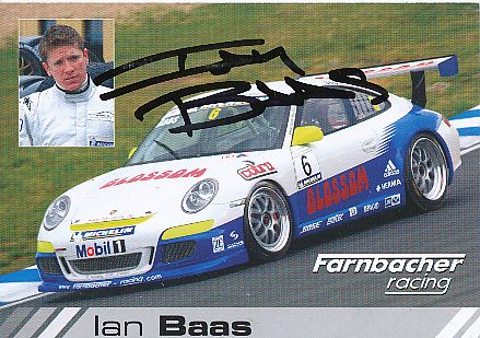 Ian Baas   Porsche  Auto Motorsport  Autogrammkarte  original signiert 