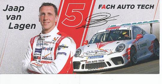 Jaap Van Lagen  Porsche  Auto Motorsport  Autogrammkarte  original signiert 