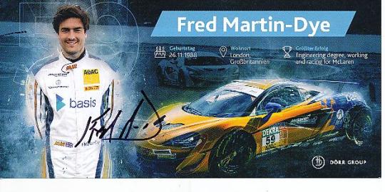 Fred Martin Dye  Auto Motorsport  Autogrammkarte  original signiert 