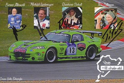 Titus Dittmann,Bernd Albrecht,Reinhard Schall,Michael Lachmayer  Auto Motorsport  Autogrammkarte  original signiert 