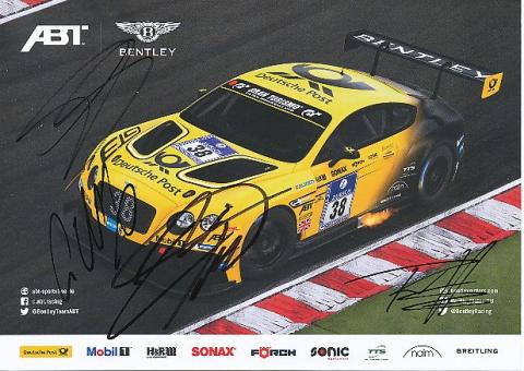 Christian Menzel,Guy Smith, Fabian Hamprecht,Christopher Brück  Bentley  Auto Motorsport  Autogrammkarte  original signiert 