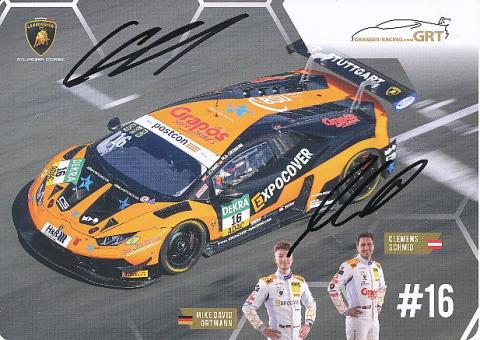Mike David Ortmann & Clemens Schmid  Lamborghini  Auto Motorsport  Autogrammkarte  original signiert 