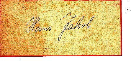Hans Jakob † 1994 DFB WM 1934   Fußball Autogramm Blatt  original signiert 