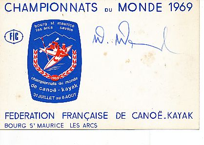 Frankreich Kayak 1969  Rudern Autogrammkarte  original signiert 