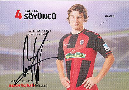 Caglar Söyüncü  SC Freiburg  2016/2017  Fußball Autogrammkarte  original signiert 