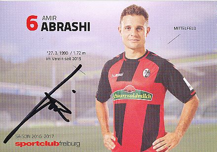 Amir Abrashi  SC Freiburg  2016/2017  Fußball Autogrammkarte  original signiert 