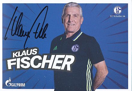 Klaus Fischer   FC Schalke 04  Fußball Autogrammkarte  original signiert 