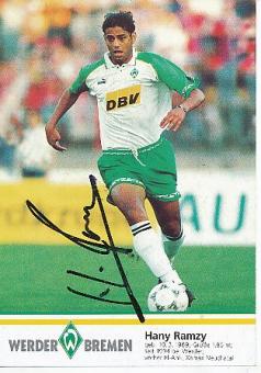 Hany Ramzy  SV Werder Bremen  Fußball Autogrammkarte original signiert 