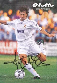 Jose Amavisca  Real Madrid  Fußball Autogrammkarte original signiert 