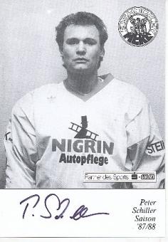 Peter Schiller  1987/88 Mannheimer ERC   Eishockey Autogrammkarte  original signiert 