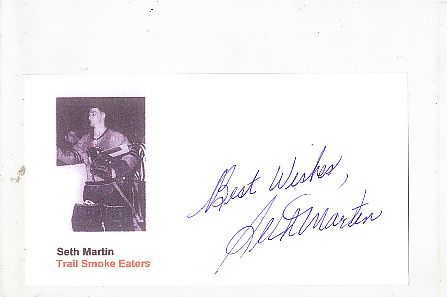 Seth Martin † 2014  Kanada Weltmeister WM 1961  Eishockey  Autogramm Karte  original signiert 