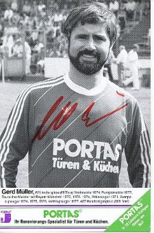 Gerd Müller † 2021  DFB & Bayern München  Portas  Fußball Autogrammkarte  original signiert 
