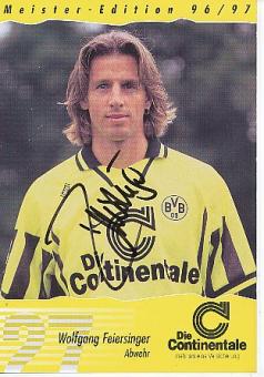 Wolfgang Feiersinger    1996/1997  Meister Edition  BVB Borussia Dortmund  Fußball Autogrammkarte original signiert 