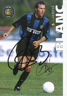 Laurent Blanc  Inter Mailand   Fußball Autogrammkarte original signiert 