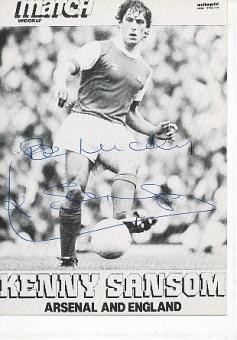 Kenny Sansom   FC Arsenal London  Fußball Autogrammkarte original signiert 