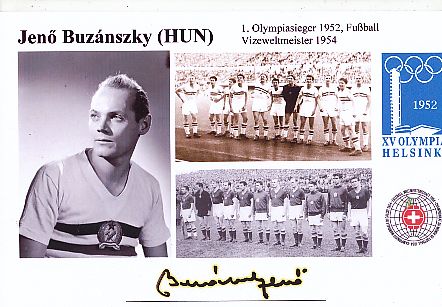 Jenö Buzanszky † 2015 Ungarn WM 1954  Fußball Autogrammkarte original signiert 