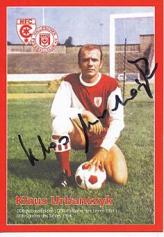 Klaus Urbanczyk  Hallescher FC  Fußball Autogrammkarte  original signiert 