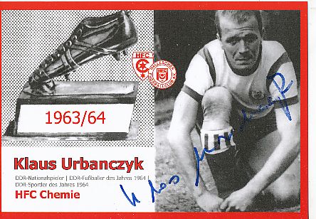 Klaus Urbanczyk  Hallescher FC  Fußball Autogrammkarte  original signiert 