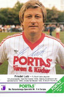 Friedel Lutz † 2023   Portas  Fußball Autogrammkarte  original signiert 