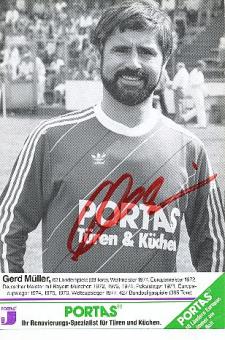 Gerd Müller † 2021  DFB & Bayern München  Portas  Fußball Autogrammkarte  original signiert 