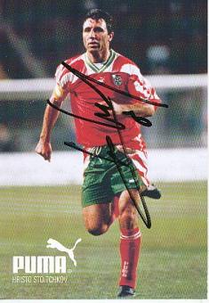 Hristo Stoichkov   Bulgarien Fußball Autogrammkarte original signiert 