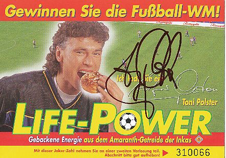 Toni Polster  Österreich  Fußball Autogrammkarte original signiert 