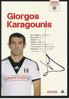 Giorgos Karagounis   FC Fulham  Fußball Autogrammkarte original signiert 
