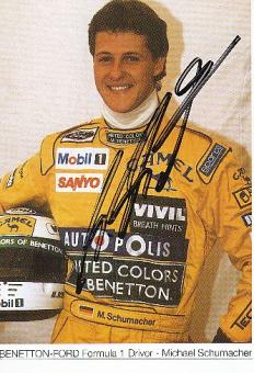 Michael Schumacher  Benetton  Formel 1  Auto Motorsport  Autogrammkarte  original signiert 