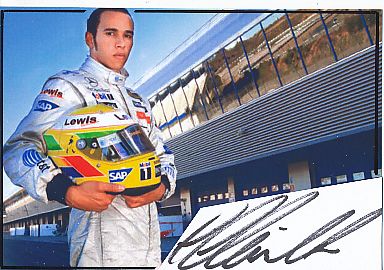 Lewis Hamilton  Formel 1  Auto Motorsport  Autogramm Karte original signiert 