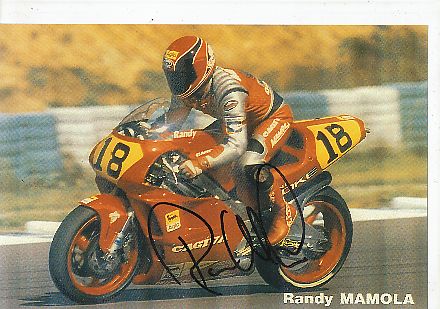 Randy Mamola   USA  Motorrad Sport Autogrammkarte  original signiert 