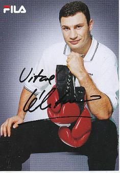 Vitali Klitschko   Ukraine  Weltmeister Boxen  Autogrammkarte  original signiert 