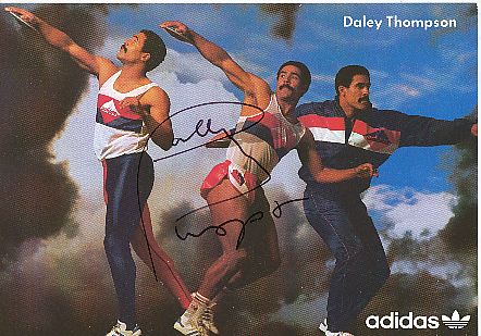 Daley Thompson  GB  Leichtathletik  Autogrammkarte  original signiert 