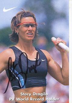 Stacy Dragila USA  Leichtathletik  Autogrammkarte  original signiert 