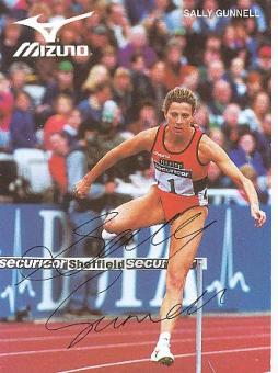 Sally Gunnell  GB  Leichtathletik  Autogrammkarte  original signiert 