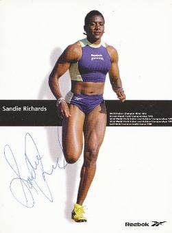 Sandie Richards   Jamaika  Leichtathletik  Autogrammkarte  original signiert 