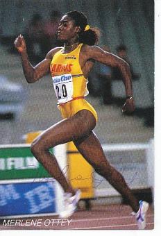 Merlene Ottey  Jamaika  Leichtathletik  Autogrammkarte  original signiert 