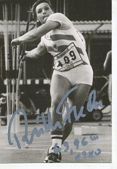 Ruth Fuchs   DDR  Leichtathletik  Autogrammkarte  original signiert 