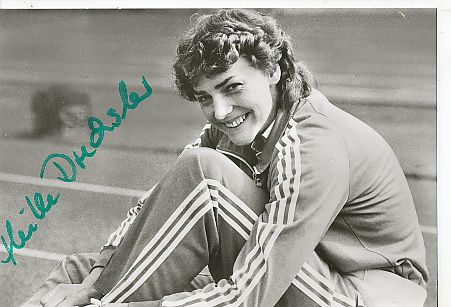 Heike Drechsler  DDR  Leichtathletik  Autogrammkarte  original signiert 