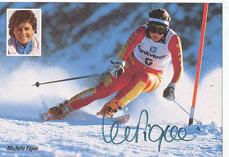 Michela Figini   Schweiz   Ski Alpin  Autogrammkarte  original signiert 