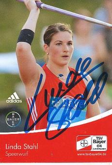 Linda Stahl   Leichtathletik  Autogrammkarte  original signiert 