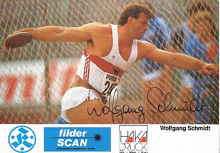 Wolfgang Schmidt  Leichtathletik  Autogrammkarte  original signiert 