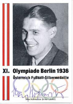 Max Hofmeister † 2000  Österreich  Silber Olympia  1936  Fußball Autogrammkarte original signiert 